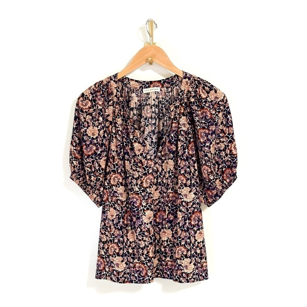 NWOT Ulla Johnson Puff-Sleeve Floral Evie Blouse - Picture 2 of 5
